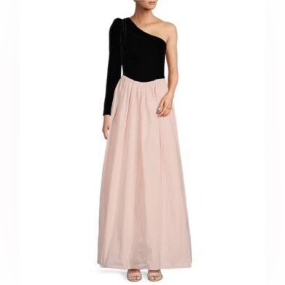 Antonio Melani One-Shoulder Evening Gown – Black & Blush SZ 14